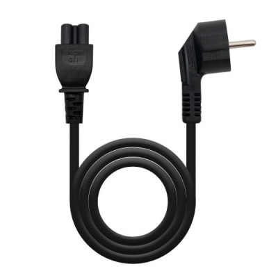 Nanocable Cable de Alimentacion Trebol CEE7 acodado M C5 H Negro 3 m
