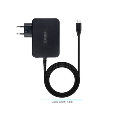 TooQ Cargador de portatil GAN USB C PD 100W Negro