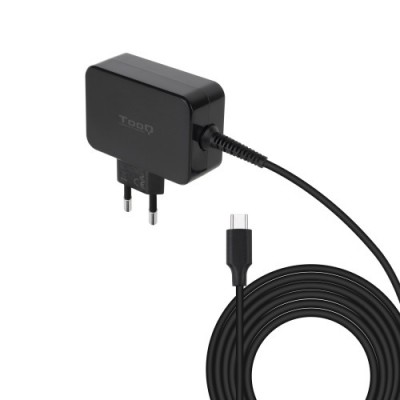 TooQ Cargador de portatil GAN USB C PD 45W Negro