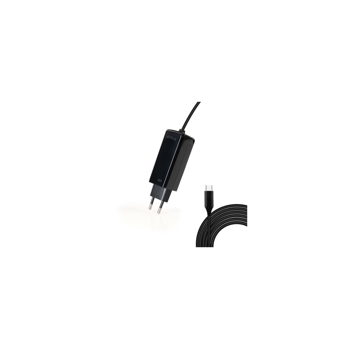 TooQ Cargador de portatil GAN USB C PD 90W Negro