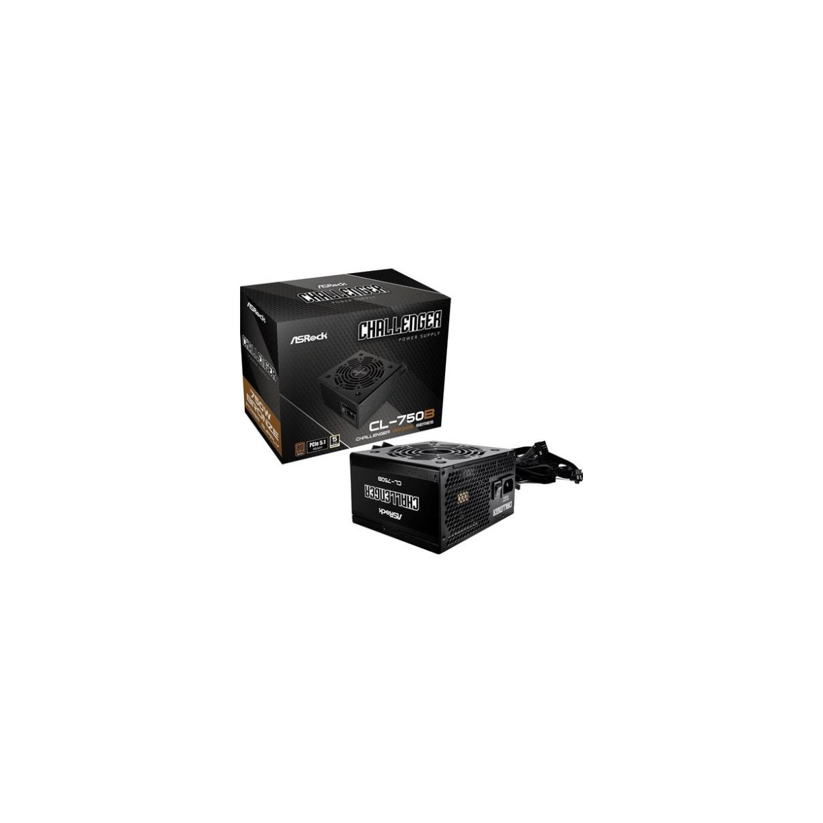 FUENTE ALIMENTACION ASROCK CL 750BPSU750W80 PLUS BRONZE120MMACTIVE PFCPCI E 51 124pinx1PCI E 62 pinx4SATA 5 pinx4
