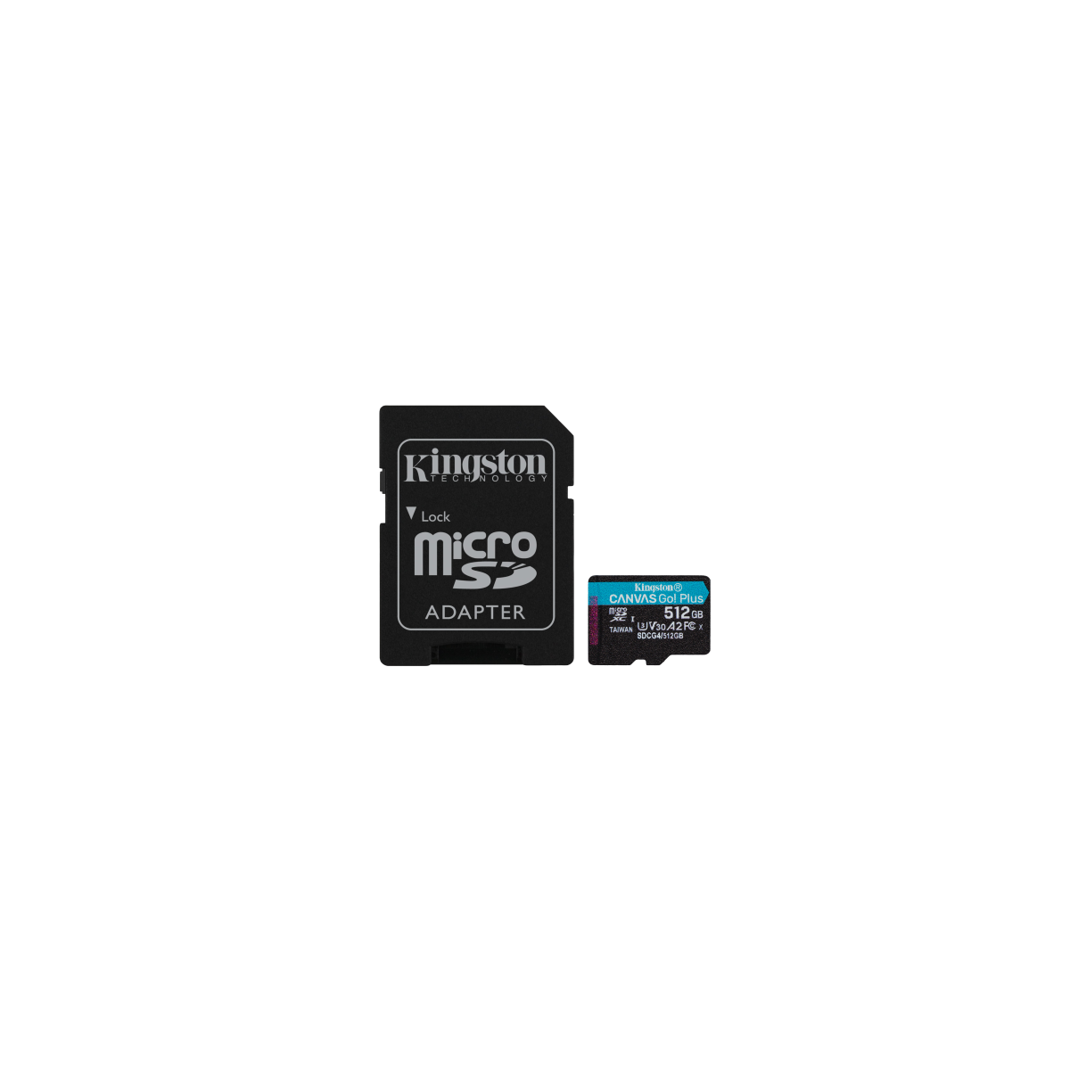 Kingston Technology Tarjeta microSDXC Canvas Go Plus Gen4 de 512 GB 200 MB s A2 U3 V30 y adaptador
