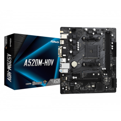 PLACA ASROCK A520M HDVAMDAM4A5202DDR4MATX