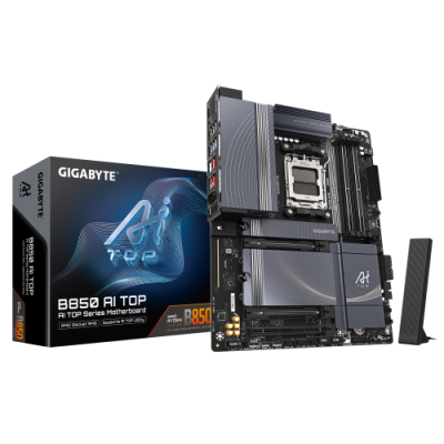 PLACA GIGABYTE B850 AI TOPAMDAM5B8504DDR5256GB1HDMIUSB C4SATA33M22X10GBELANWIFI7BT547USB32ATX