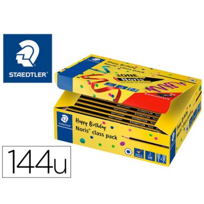 CAJA 144 LaPICES GRAFITO BIG PACK NORIS 120 2 REGALO 3 AFILALaPICES PLaSTICO STAEDTLER 120 C144P1