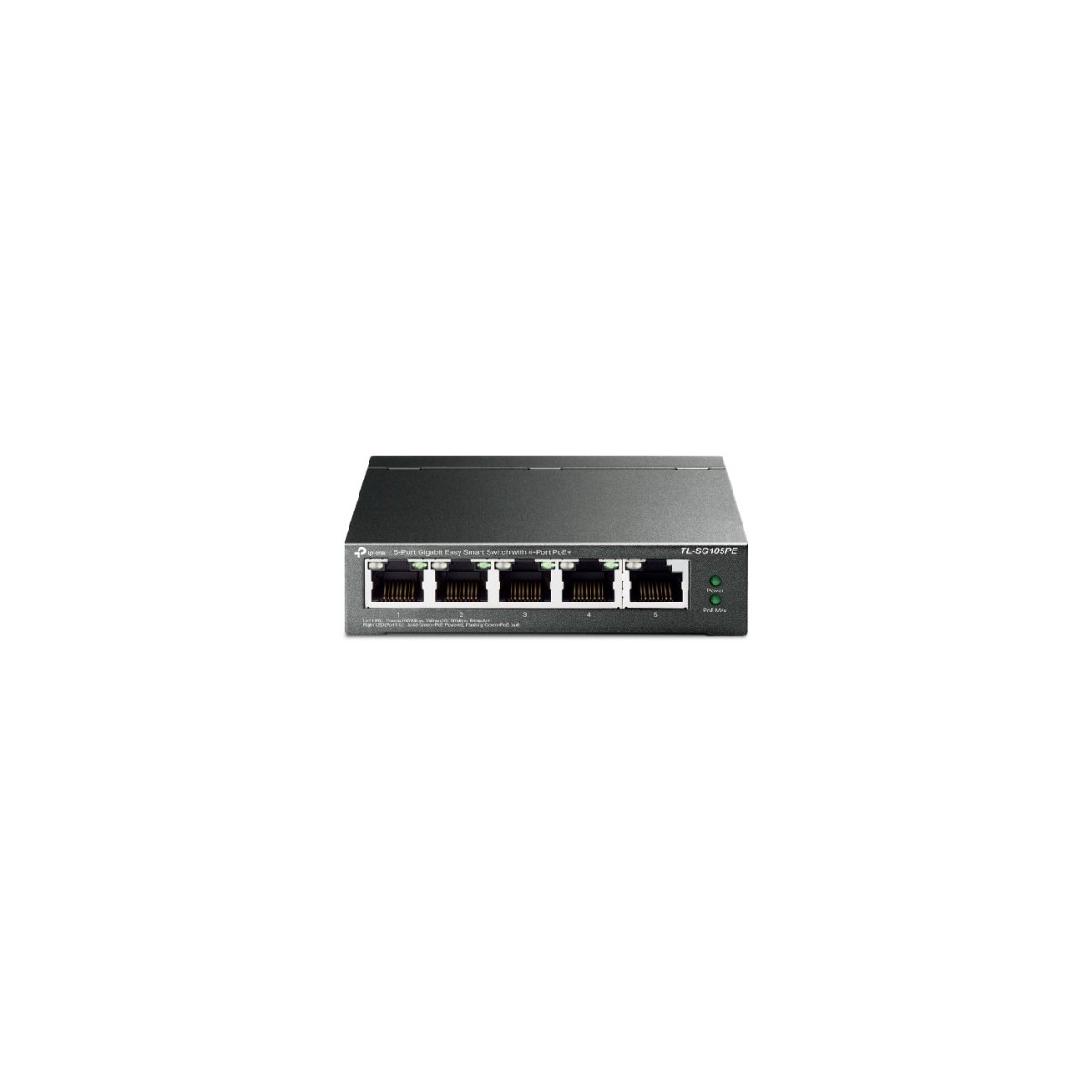 TP Link TL SG105PE switch Gestionado L2 Gigabit Ethernet 10 100 1000 Energia sobre Ethernet PoE Negro