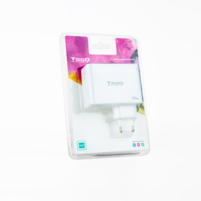 TooQ Cargador de Pared GaN 2xUSB C PD USB A QC 100W Blanco