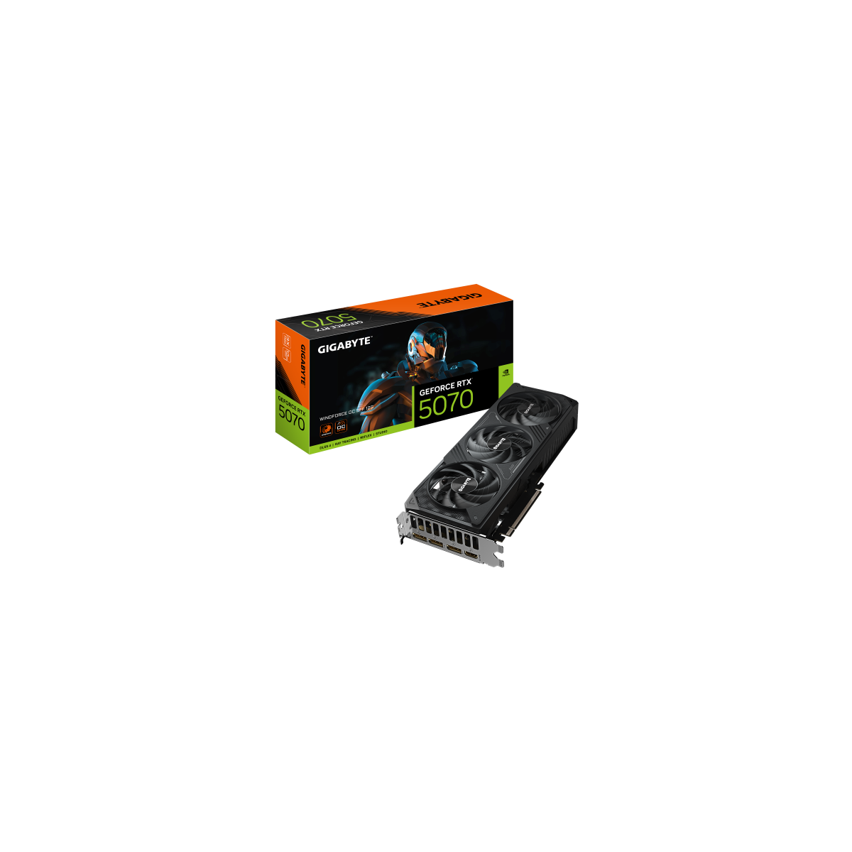 GIGABYTE GeForce RTX 5070 WINDFORCE OC SFF 12G Tarjeta Grafica 16GB GDDR7 256 bits PCI E 50 XXXX MHz Core Clock 3 x DP 21a 1 x 