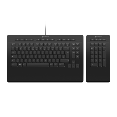 3Dconnexion Keyboard Pro with Numpad teclado Oficina USB RF Wireless Bluetooth QWERTY Internacional de EEUU Negro