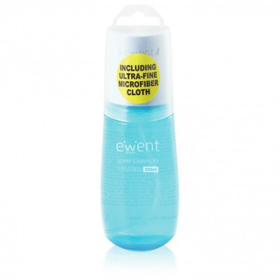 Ewent EW5671 kit de limpieza para computadora Pantallas Plasticos Liquido para limpieza de equipos 200 ml