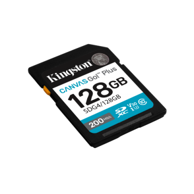 Kingston Technology 128GB SDXC Canvas Go Plus Gen4 200MB s C10 UHS I U3 V30
