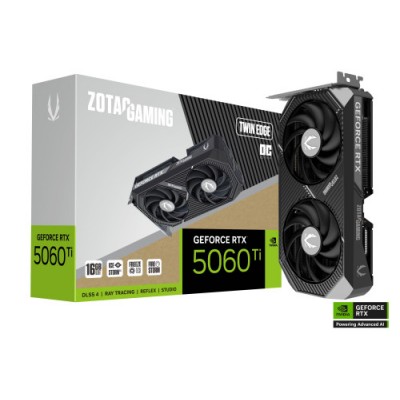 VGA ZOTAC RTX 5060 TI 16GB TWIN EDGE OCNVRTX5060TI16GBGDDR7128BIT1HDMI3DP2 VENTILADORES ZT B50620H 10M