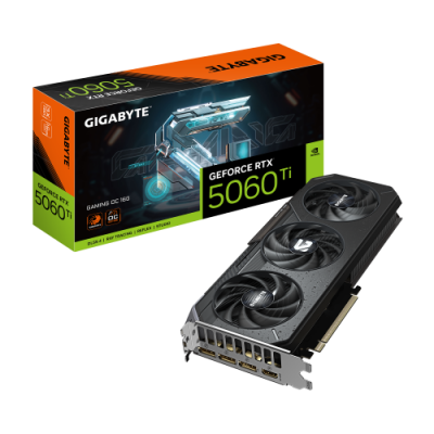 GIGABYTE GeForce RTX 5060 Ti GAMING OC 16G Tarjeta Grafica 16 GB GDDR7 128 bits PCI E 50 2647 MHz Frecuencia del nucleo 3 x Dis