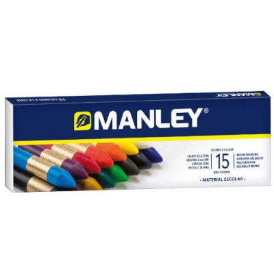 ESTUCHE DE 15 UNIDADES CERAS BLANDAS COLORES SURTIDOS MANLEY MNC00055