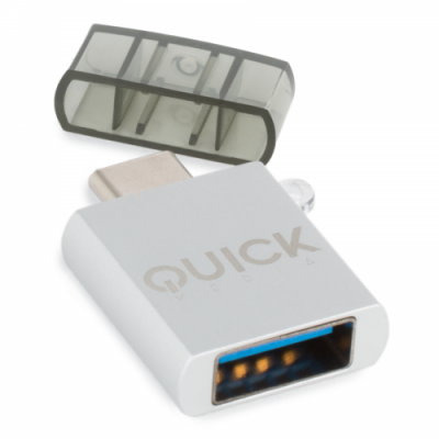 Quick Media QMACUSB cambiador de genero para cable USB C USB A Blanco