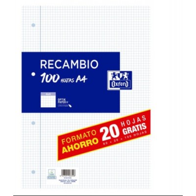 RECAMBIO A4 80H20H 4X4 CON MARGEN OXFORD 400195058