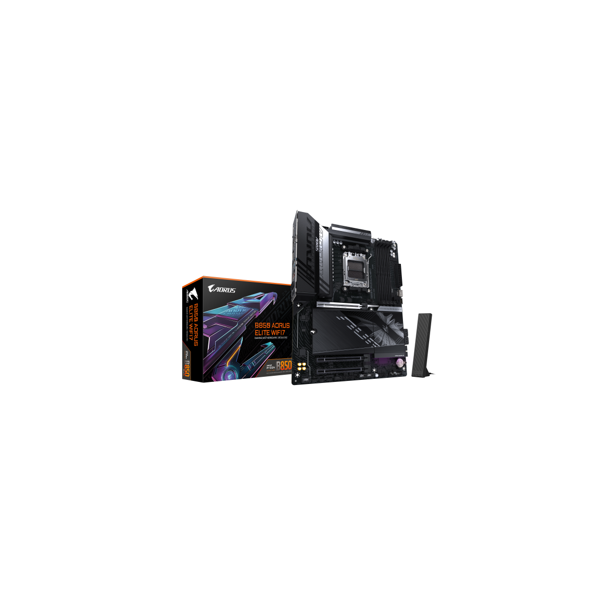 GIGABYTE B850 AORUS ELITE WIFI7 Placa Base Procesadores AMD Ryzen Serie 9000 VRM digital de 1422 fases hasta 8200MHz DDR5 OC 1x