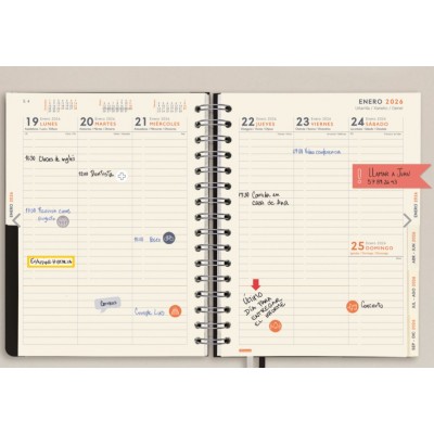 AGENDA 16 MESES SEPTIEMBRE 2025 DICIEMBRE 2026 TEMPUS 4º 155X212 SEMANA VISTA VERTICAL NEGRO FINOCAM 626600126