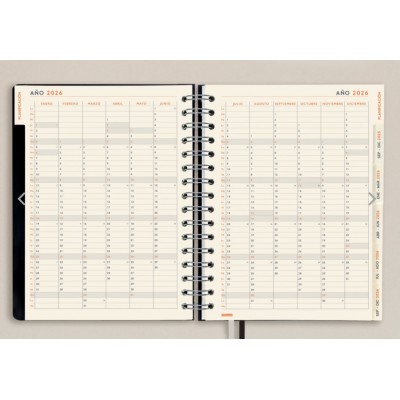 AGENDA 16 MESES SEPTIEMBRE 2025 DICIEMBRE 2026 TEMPUS 4º 155X212 SEMANA VISTA VERTICAL NEGRO FINOCAM 626600126