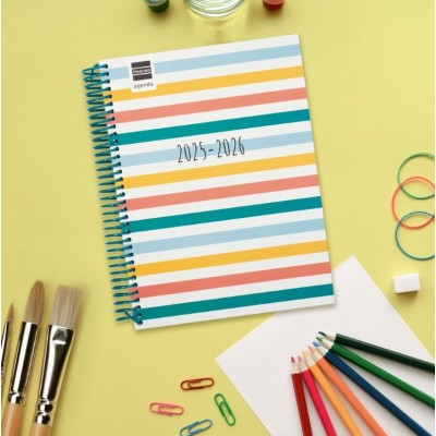 AGENDA ESCOLAR 2025 2026 DIVA 8º 120X164 SEMANA VISTA HORIZONTAL COLORS FINOCAM 536100526
