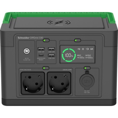 SCHNEIDER OFFGRID PORTABLE POWER STATION 330 332WH LITHIUM ION 2 SCHUKO SINEWAVE