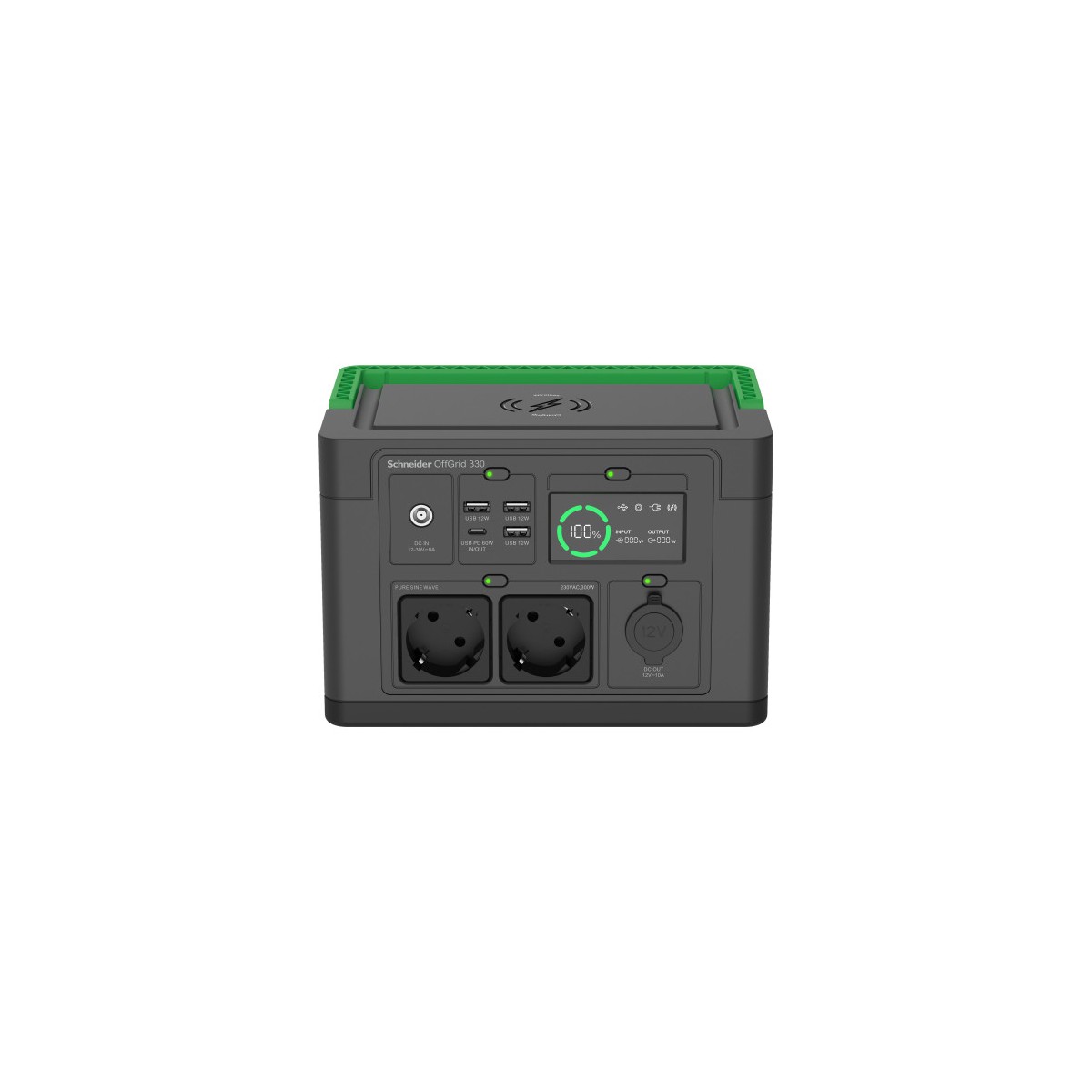 SCHNEIDER OFFGRID PORTABLE POWER STATION 330 332WH LITHIUM ION 2 SCHUKO SINEWAVE