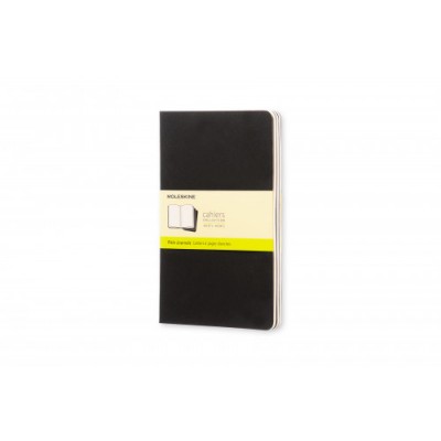 SET DE 3 LIBRETAS CAHIER NEGRAS L 13X21CM LISAS MOLESKINE QP318