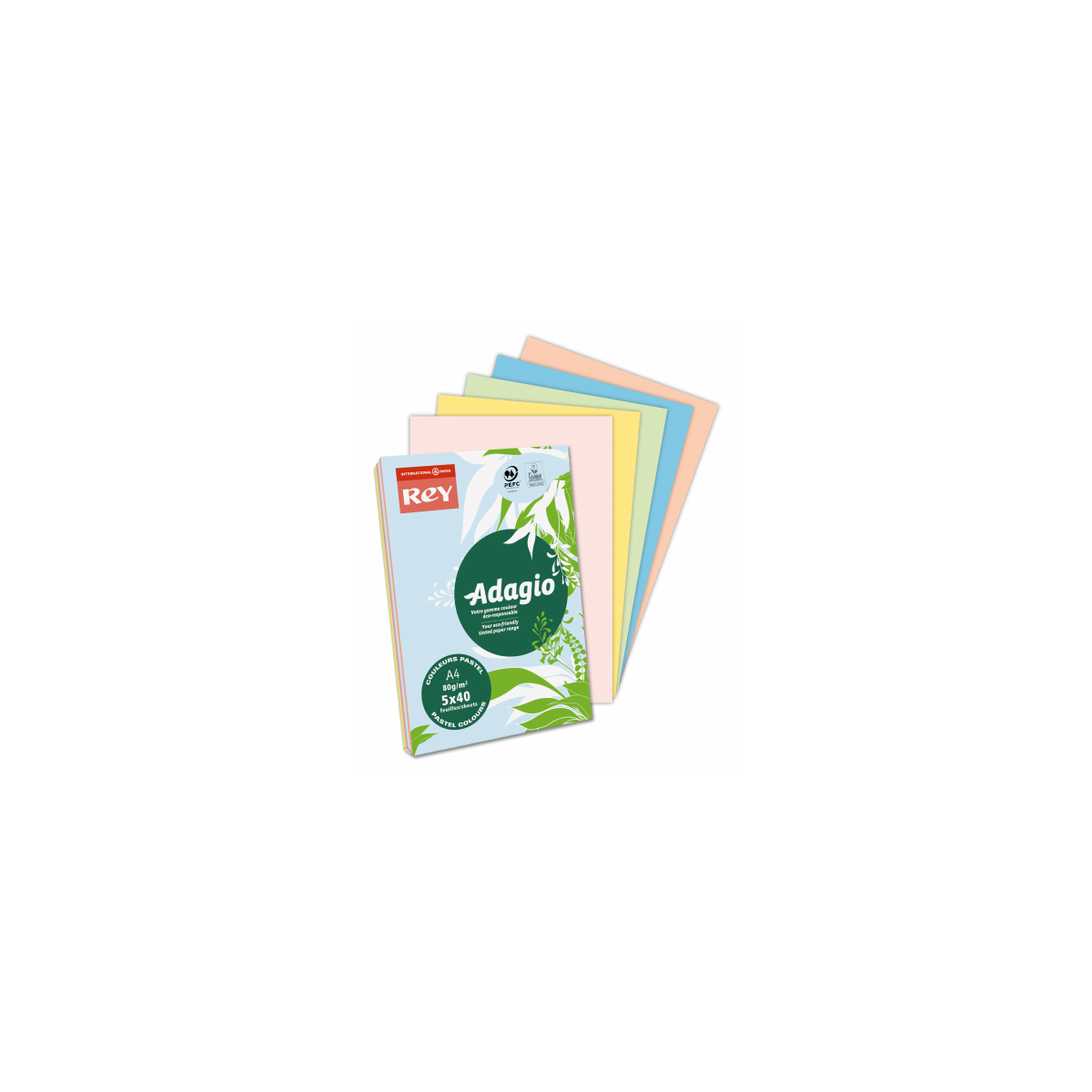 PAQUETE 500H PAPEL 80GR A3 VERDE ESMERALDA PALIDO ADAGIO 156240