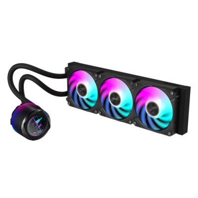 GIGABYTE Refrigeracion liquida para CPU AORUS WATERFORCE X II 360 AIO 3 ventiladores ARGB de 120 mm pantalla LCD a todo color m