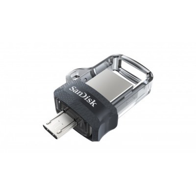 Sandisk Ultra Dual m30 unidad flash USB 64 GB USB Type A Micro USB 32 Gen 1 31 Gen 1 Negro Plata Transparente