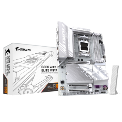 GIGABYTE B850 AORUS ELITE WIFI7 ICE Placa Base Procesadores AMD Ryzen Serie 9000 VRM digital de 1221 fases hasta 8200MHz DDR5 O