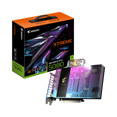 GIGABYTE AORUS GeForce RTX 5080 XTREME WATERFORCE WB 16G Tarjeta Grafica 16GB GDDR7 256 bits PCI E 50 2805MHz Core Clock 3 x DP