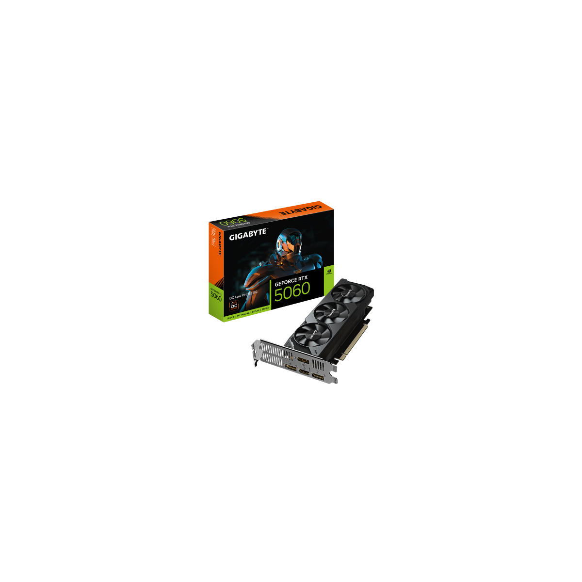 GIGABYTE GeForce RTX 5060 OC Low Profile 8G Tarjeta Grafica 8GB GDDR7 128bit PCI E 50 2512 MHz Frecuencia del nucleo 3 x Displa