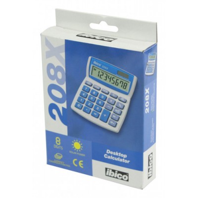 CALCULADORA DE SOBREMESA DE 8 DIGITOS MODELO 208X SOLAR PILA IBICO IB410062