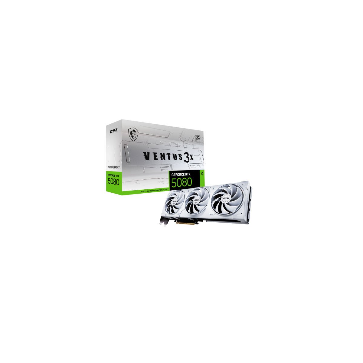 MSI VENTUS GEFORCE RTX 5080 16G 3X OC WHITE tarjeta grafica NVIDIA 16 GB GDDR7