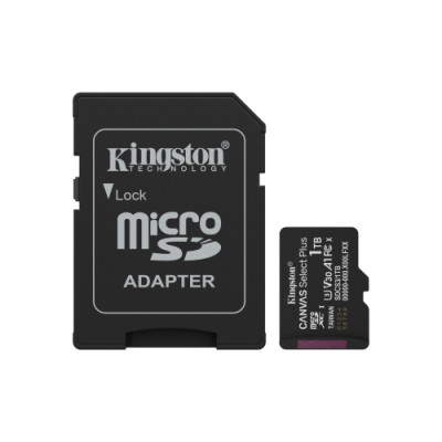 Kingston Technology 1TB microSDXC Canvas Select Plus Gen3 150MB s A1 Incluye adaptador de SD
