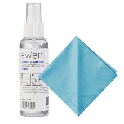 Ewent EW5668 kit de limpieza para computadora Pantallas Plasticos Universal Kit de limpieza para equipos 100 ml