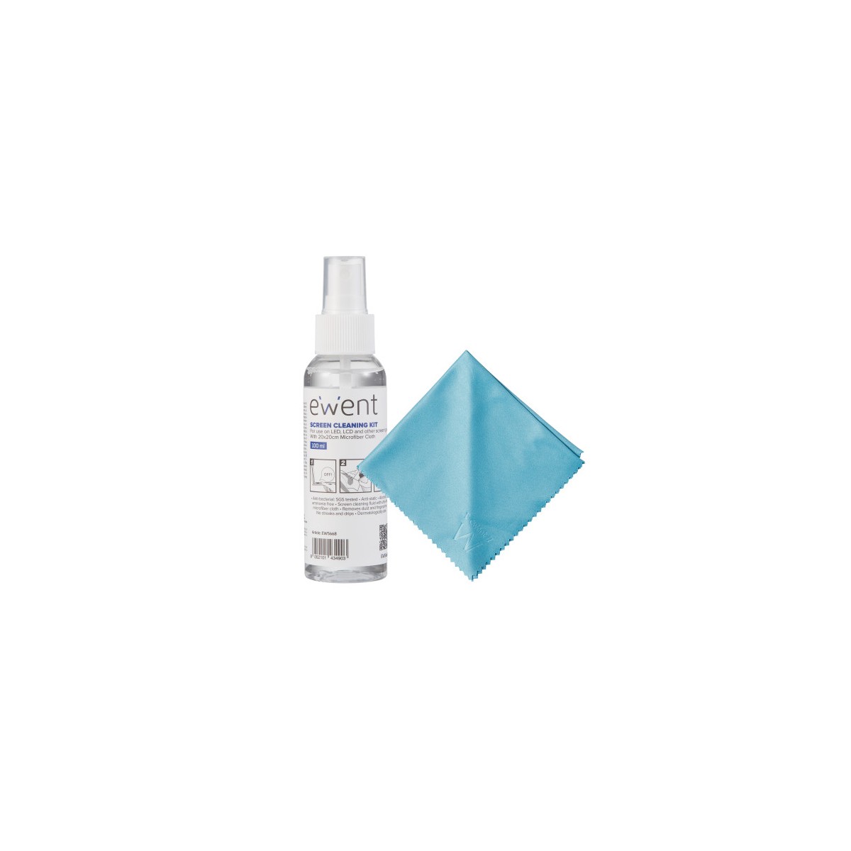 Ewent EW5668 kit de limpieza para computadora Pantallas Plasticos Universal Kit de limpieza para equipos 100 ml