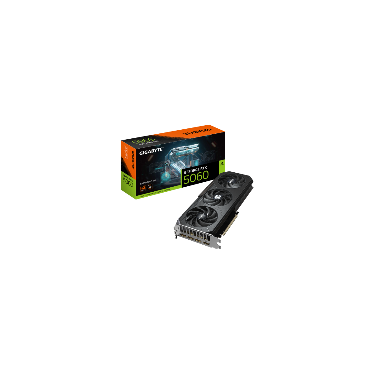GIGABYTE GeForce RTX 5060 GAMING OC 8G Tarjeta Grafica 8GB GDDR7 128bit PCI E 50 2595 MHz Frecuencia del nucleo 3 x DisplayPort