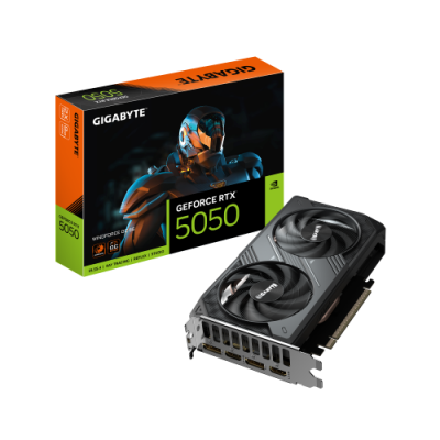 GIGABYTE GeForce RTX 5050 WINDFORCE OC 8G Tarjeta Grafica 8GB GDDR6 128bit PCI E 50 2587MHz Frecuencia del nucleo 2 x DP 2 x HD
