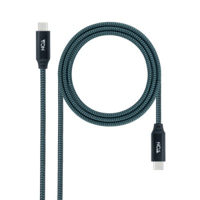 Nanocable Cable USB 32 Gen2x2 20Gbps 5A 100W 4K 60Hz USB C M USB C M Gris Negro 05 m