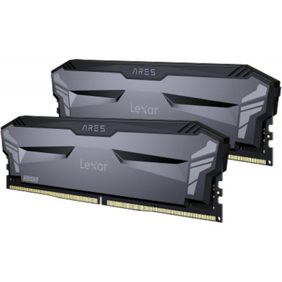 LEXAR MEMORIA ARES DDR5 6000 CL32 135V MEMORY WITH HEATSINK NON RGB LIGHTING DUAL PACK BLACK COLOR