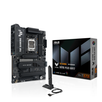 PLACA ASUS TUF GAMING X870E PLUS WIFI7AMDAM5X870E4DDR5256GB1HDMI2USB44SATA34M225GBLANWIFI7BT549USB32ATX
