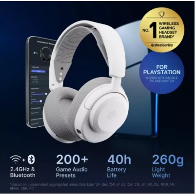 Steelseries Arctis Nova 3P Auriculares Inalambrico Diadema Musica uso diario Bluetooth Blanco