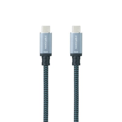Nanocable Cable USB 32 Gen2x2 20Gbps 5A 100W 4K 60Hz USB C M USB C M Gris Negro 3 m