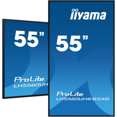 MONITOR IIYAMA 55 UHD 500CD M2 LANDSCAPE PORTRAIT MM 2X 10W 3X HDMI USB 20 X2 WIFI LAN MEDIA PLAY USB CONTROL LAN RS232C IISIGN