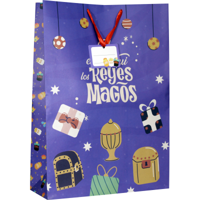 BOLSA JUMBO REYES MAGOS 40X70X18 CM COLORES SURTIDOS BISMARK 333602
