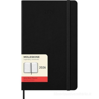 AGENDA 2026 TAPA DURA 12 MESES DIARIA L 13 X 21 CM NEGRA MOLESKINE DHB12DC3Y26