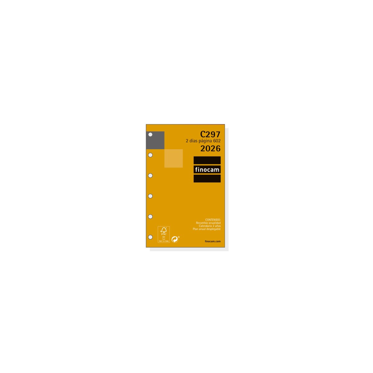 RECAMBIO ANUAL 2026 C297 CLASSIC602 73X114MM 2 DIAS PAGINA FINOCAM 201280026