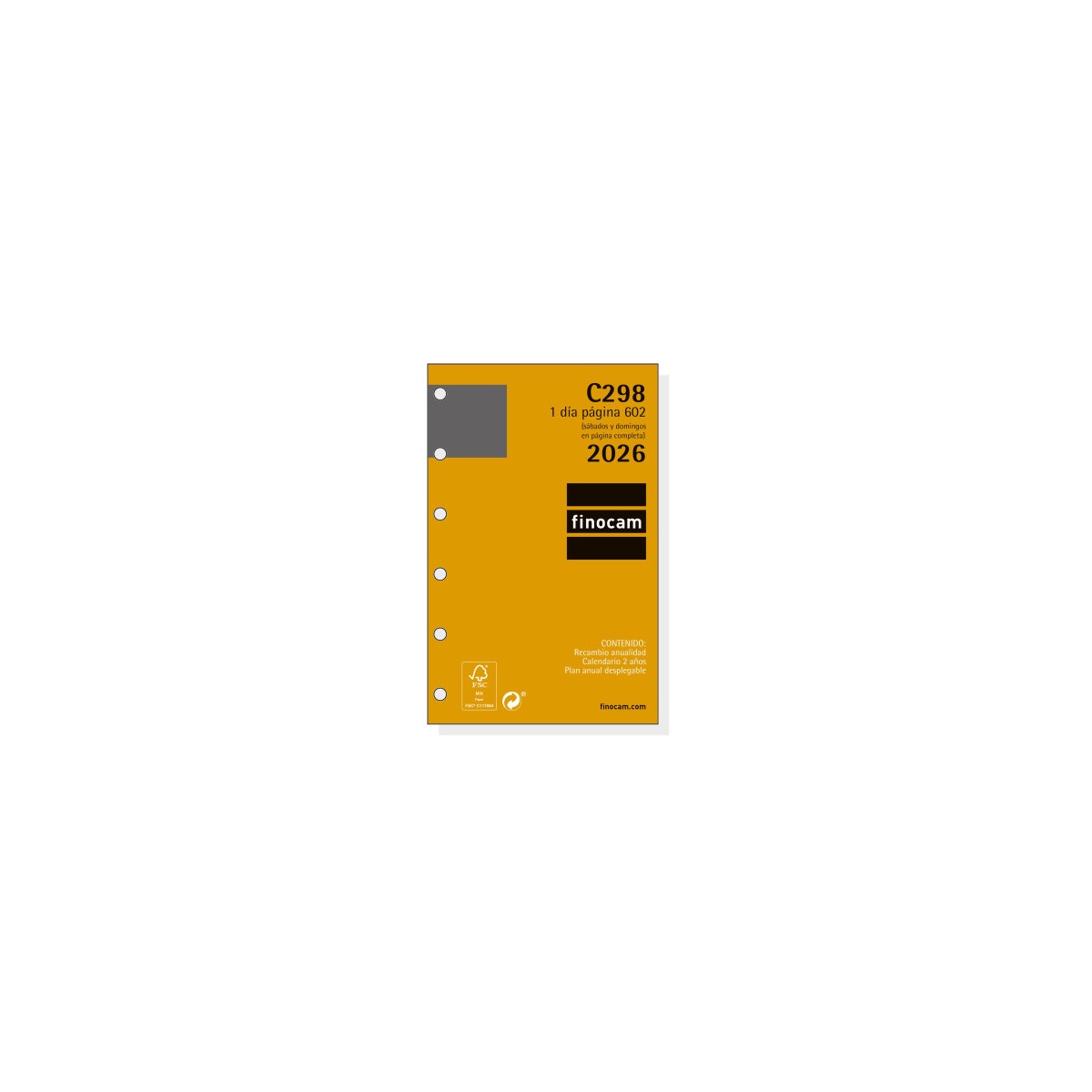 RECAMBIO ANUAL 2026 C298 CLASSIC602 73X114MM DIA PAGINA FINOCAM 201310026